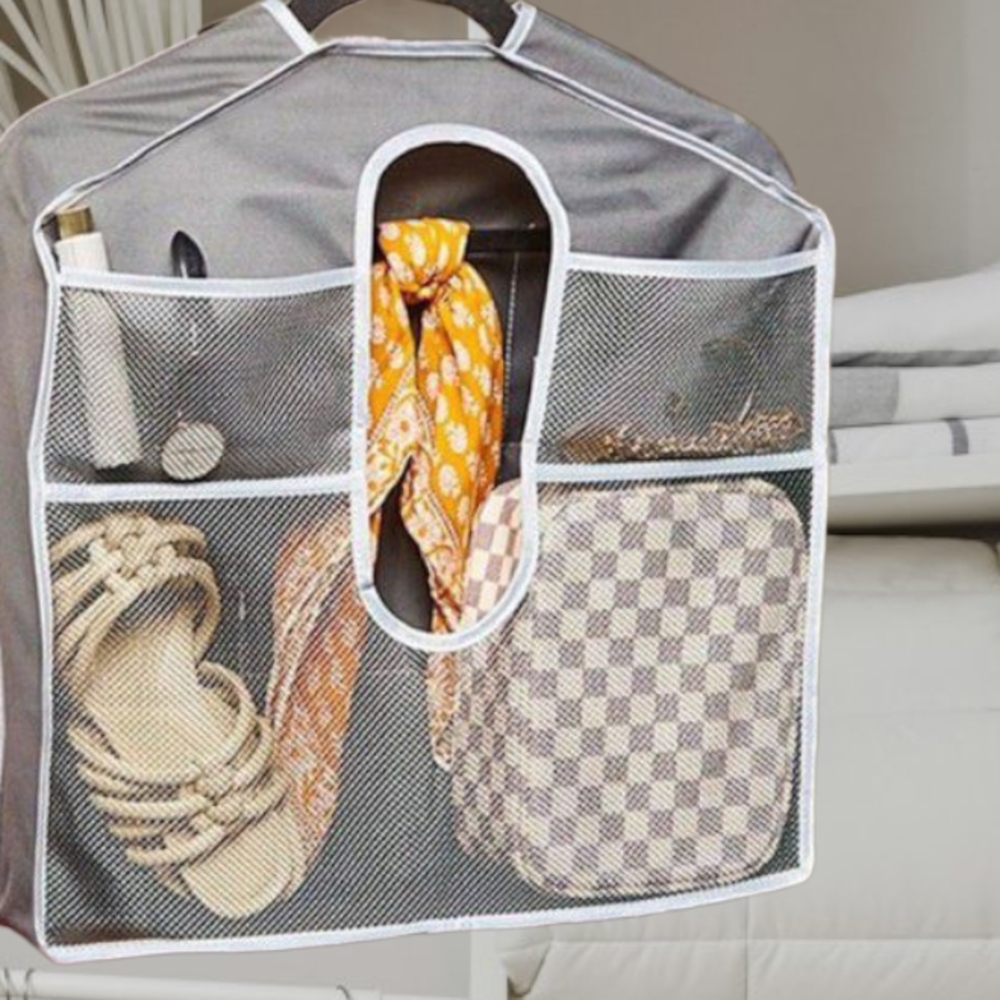 Gray Hanging Closet Organizer